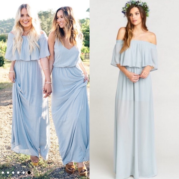 Show me your mumu hacienda steel blue ruffle maxi - Picture 3 of 5